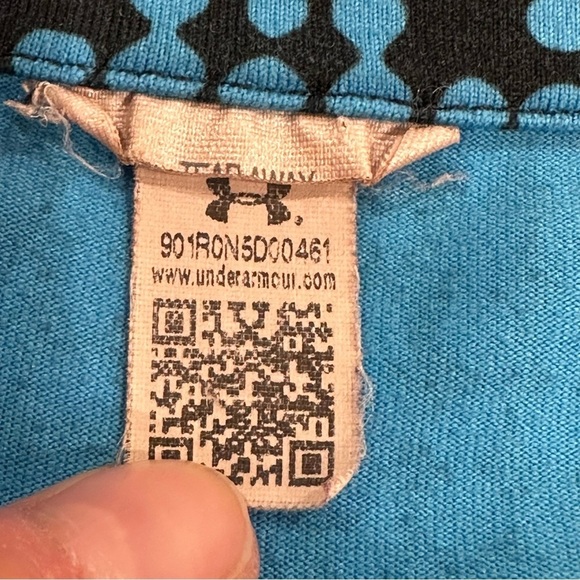 Under Armour Women’s 1/4 Zip Semi-Fitted Running Pullover Black Blue Print - S/M - Picture 4 of 11